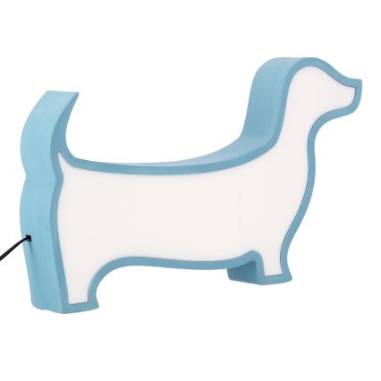 Детская настольная лампа DOG, LED, 12 Вт, 230 В, синяя