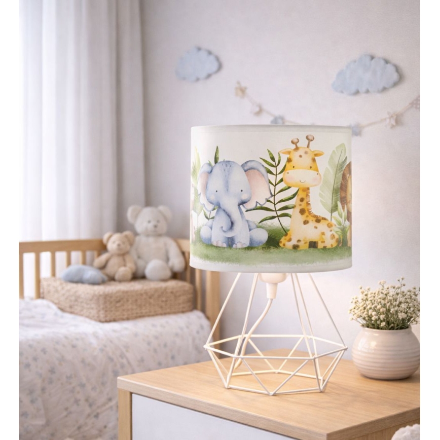 Детская настольная лампа KIDS ROOM, 1x E27, 60 Вт, 230 В, диаметр 18 см, дизайн «Джунгли»