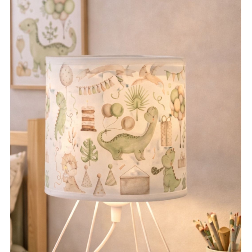 Детская настольная лампа KIDS ROOM 1xE27/60W/230V, диаметр 18 см, динозавр