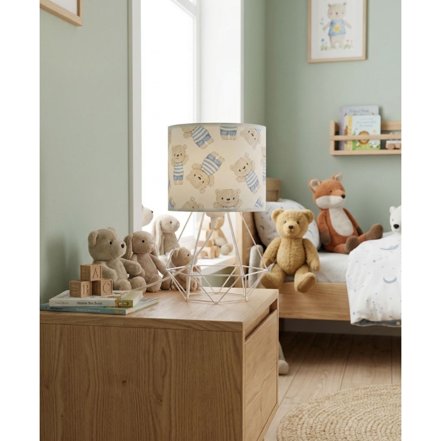 Детская настольная лампа KIDS ROOM 1xE27/60W/230V, диаметр 18 см, медвежонок