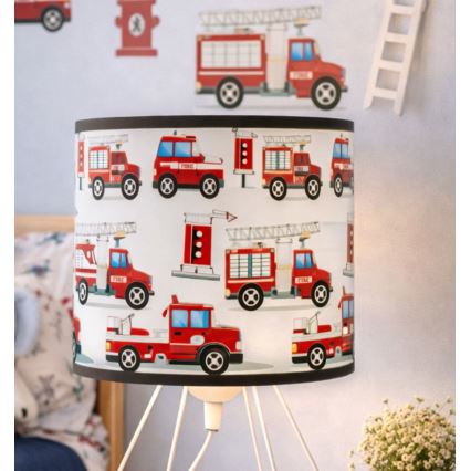 Детская настольная лампа KIDS ROOM 1xE27/60W/230V, диаметр 18 см, с изображением пожарных