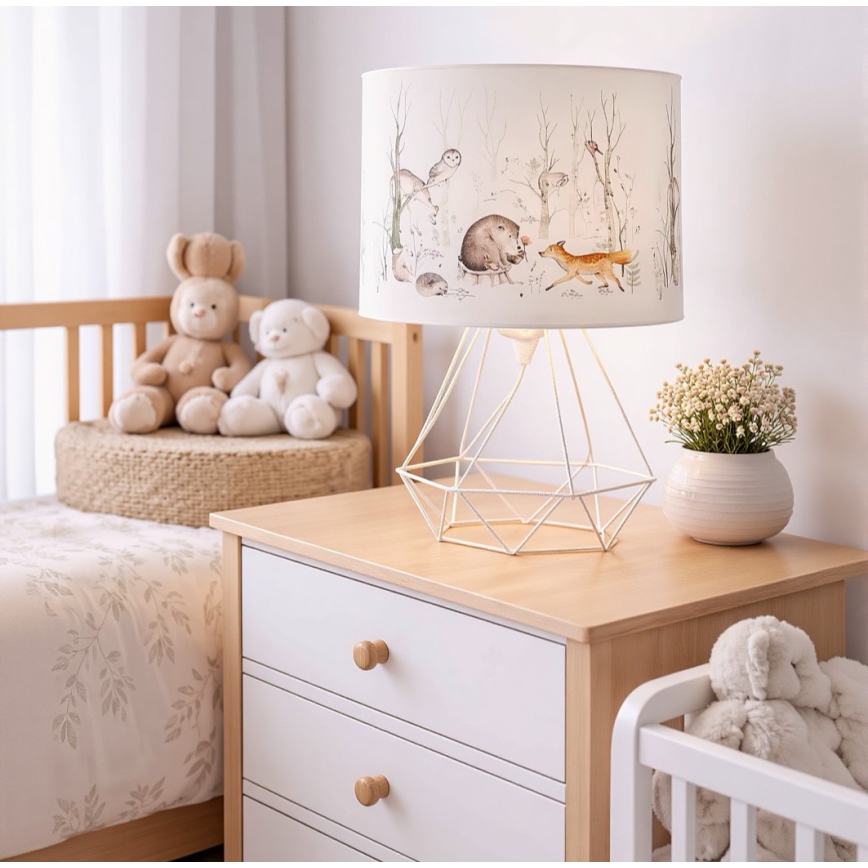 Детская настольная лампа KIDS ROOM, 1xE27/60W/230V, диаметр 18 см, с изображением животных