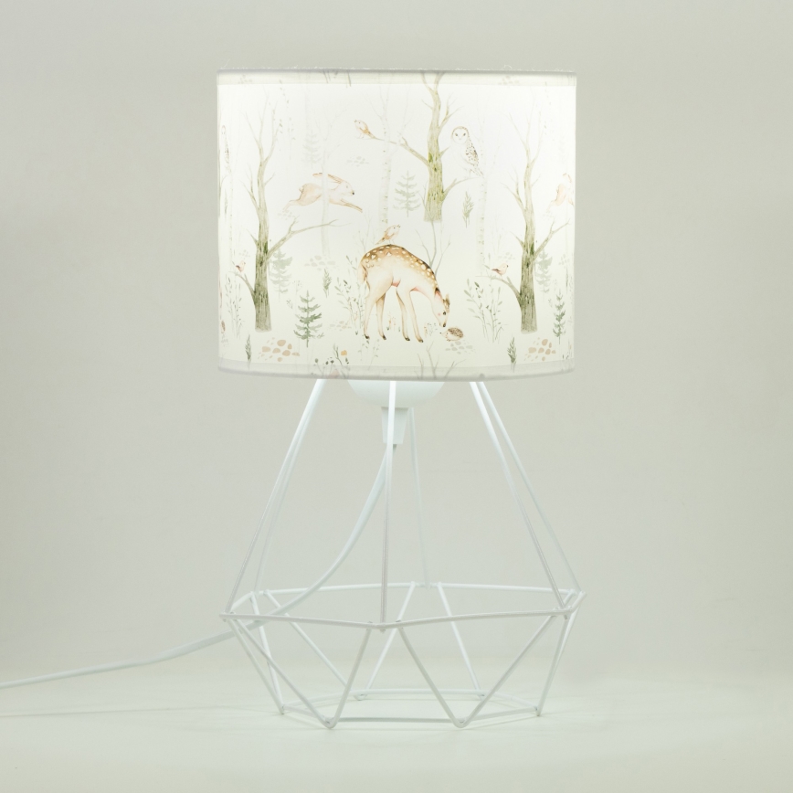 Детская настольная лампа KIDS ROOM 1xE27/60W/230V, диаметр 18 см, с рисунком животных