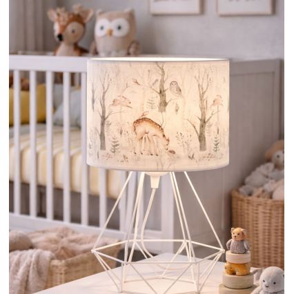 Детская настольная лампа KIDS ROOM 1xE27/60W/230V, диаметр 18 см, с рисунком животных