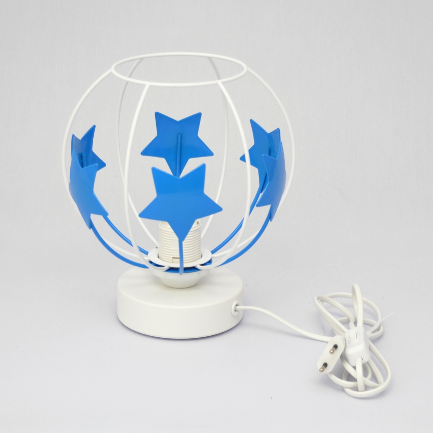 Детская настольная лампа STARS 1xE27/15W/230V синий/белый