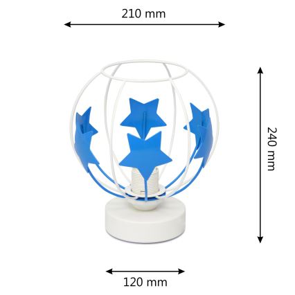 Детская настольная лампа STARS 1xE27/15W/230V синий/белый