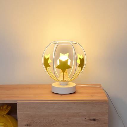 Детская настольная лампа STARS 1xE27/15W/230V желтый/белый