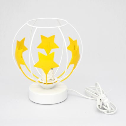 Детская настольная лампа STARS 1xE27/15W/230V желтый/белый