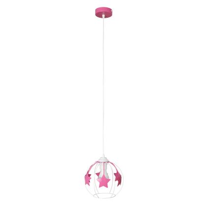 Детская подвесная люстра STARS 1xE27/15W/230V розовый/белый