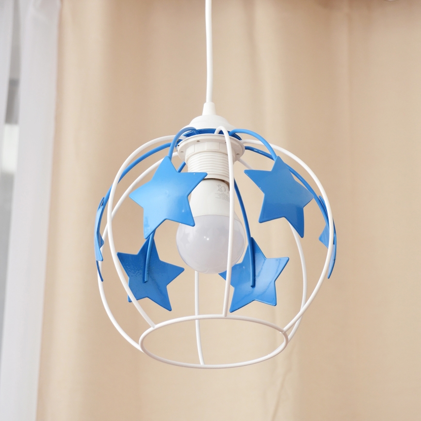 Детская подвесная люстра STARS 1xE27/15W/230V синий/белый