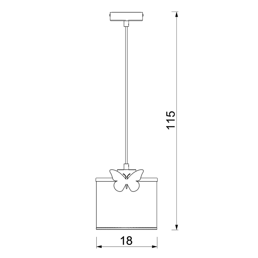 Детская подвесная люстра SWEET 1xE27/15W/230V белый/бабочка