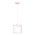 Детская подвесная люстра SWEET 1xE27/15W/230V белый/розовый/бабочка