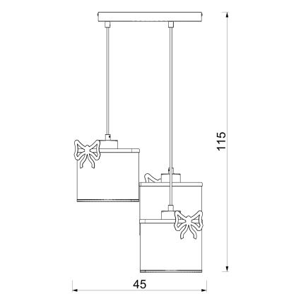 Детская подвесная люстра SWEET 3xE27/15W/230V белый/розовый/красный/лук