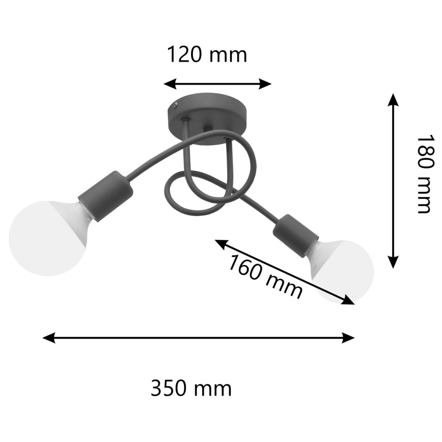 Детская накладная люстра OXFORD 2xE27/15W/230V серая