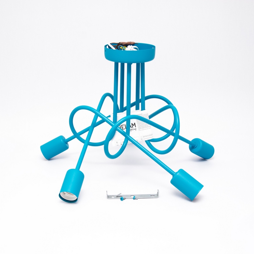 Детская накладная люстра OXFORD 5xE27/15W/230V синяя