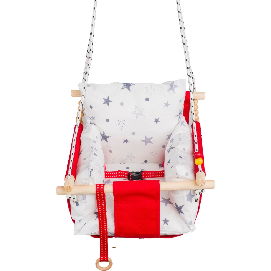 Детские текстильные качели SELALE бело-красные