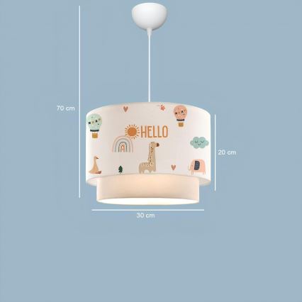 Детский люстра CANDY 1xE27/40W/230V белый/разноцветный