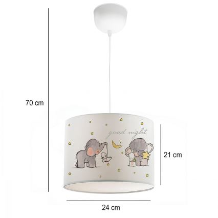 Детський люстра CANDY 1xE27/40W/230V біла/бежевий