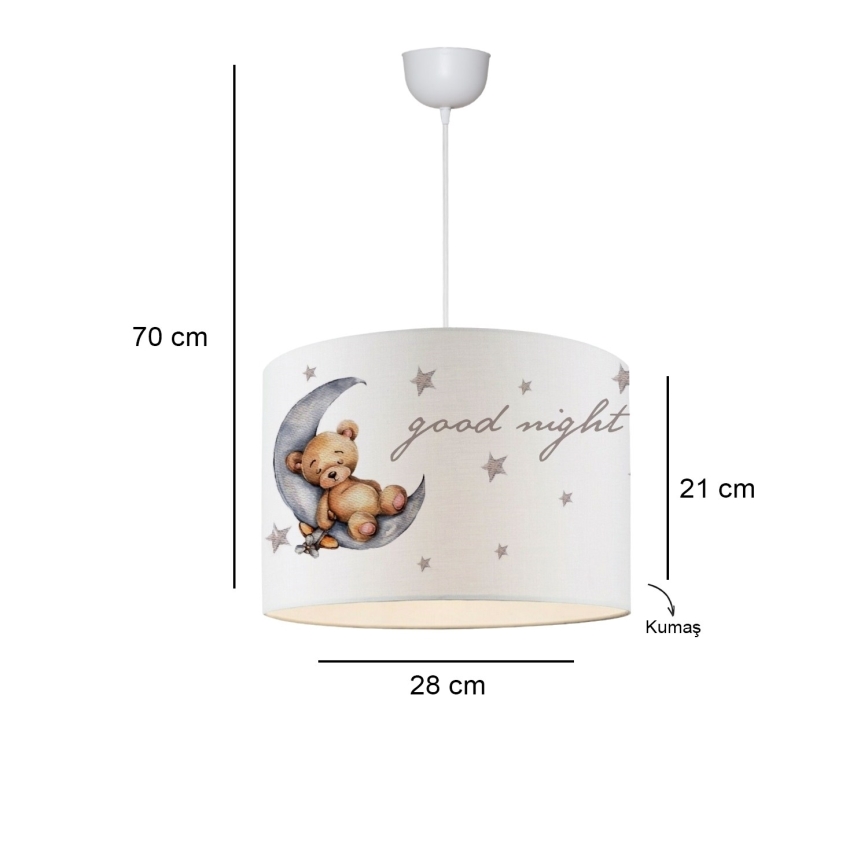 Детський люстра CANDY 1xE27/40W/230V білий/коричневий