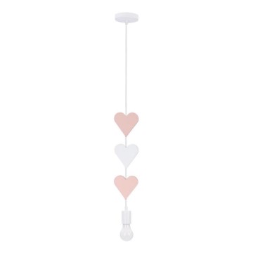 Детский люстра HEART 1xE27/20W/230V розовый/белый