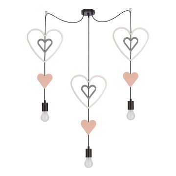 Детский Люстра на проводе TRIO 3xE27/20W/230V розовый/белый/серый