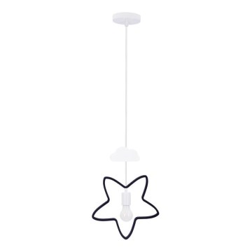 Детский подвесной светильник STARS 1xE27/20W/230V черный/белый