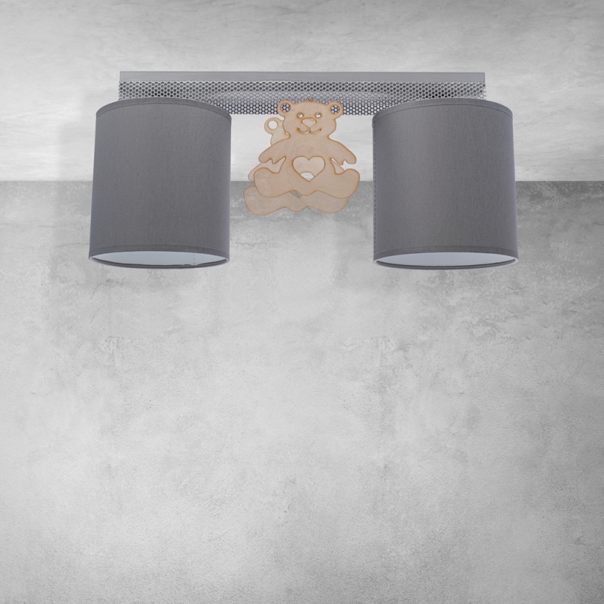 Детский потолочный светильник BEAR 2xE27/60W/230V