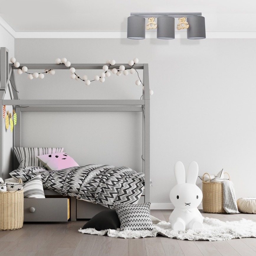 Детский потолочный светильник BEAR 3xE27/60W/230V