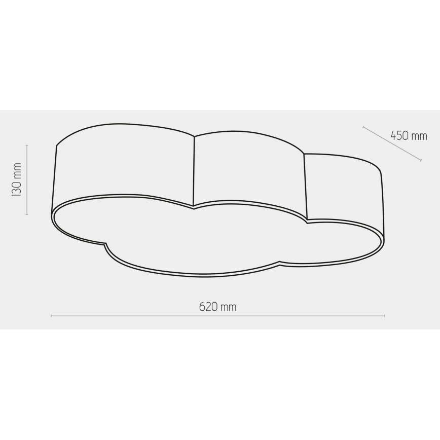 Детский потолочный светильник CLOUD 4xE27/15W/230V серый