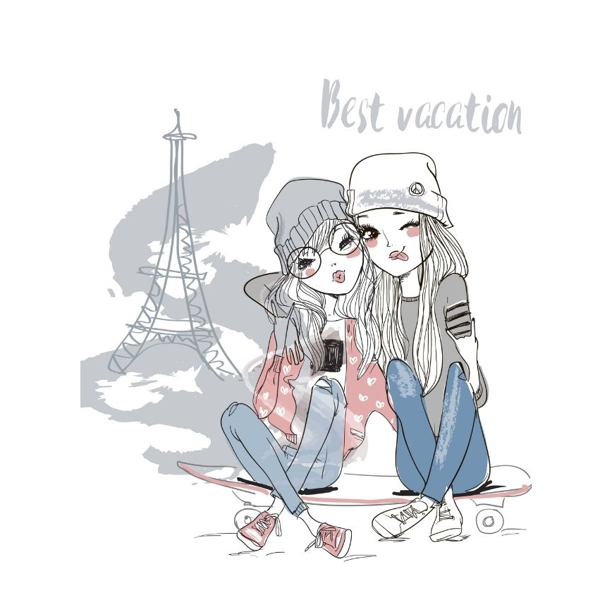 Детский потолочный светильник GIRLS VIBES, 1xE27/60W/230V, диам. 40 см, Paris