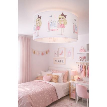 Детский потолочный светильник GIRLS VIBES 1xE27/60W/230V, диаметр 40 см, Я люблю моду