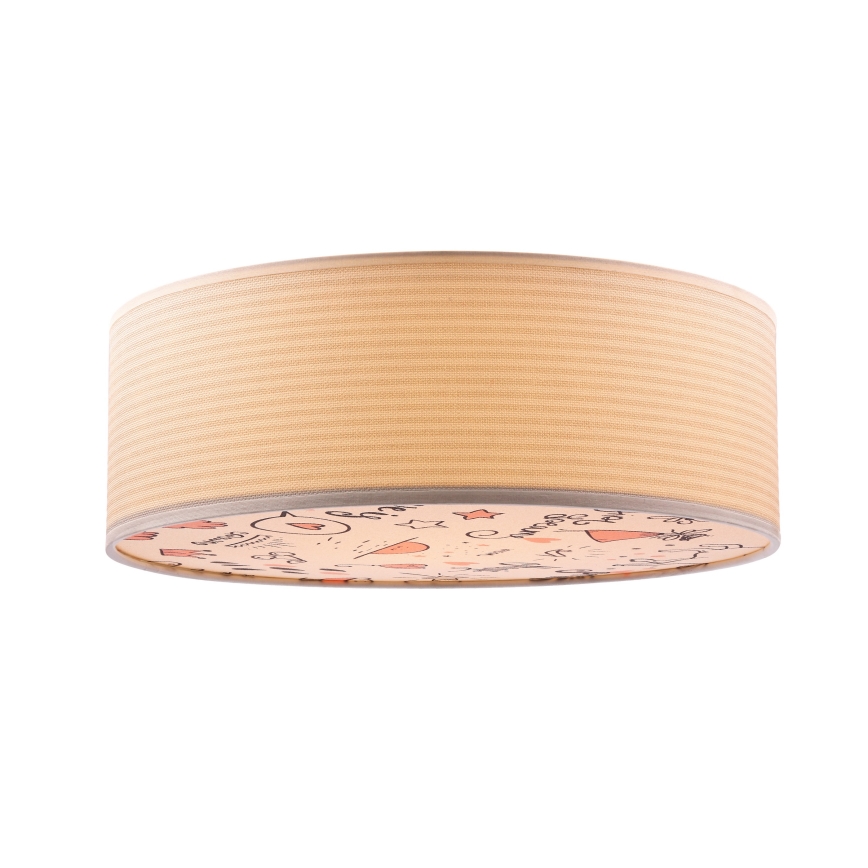 Детский потолочный светильник KIDDY 2xE27/40W/230V бежевый/розовый