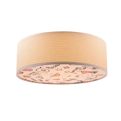Детский потолочный светильник KIDDY 2xE27/40W/230V бежевый/розовый