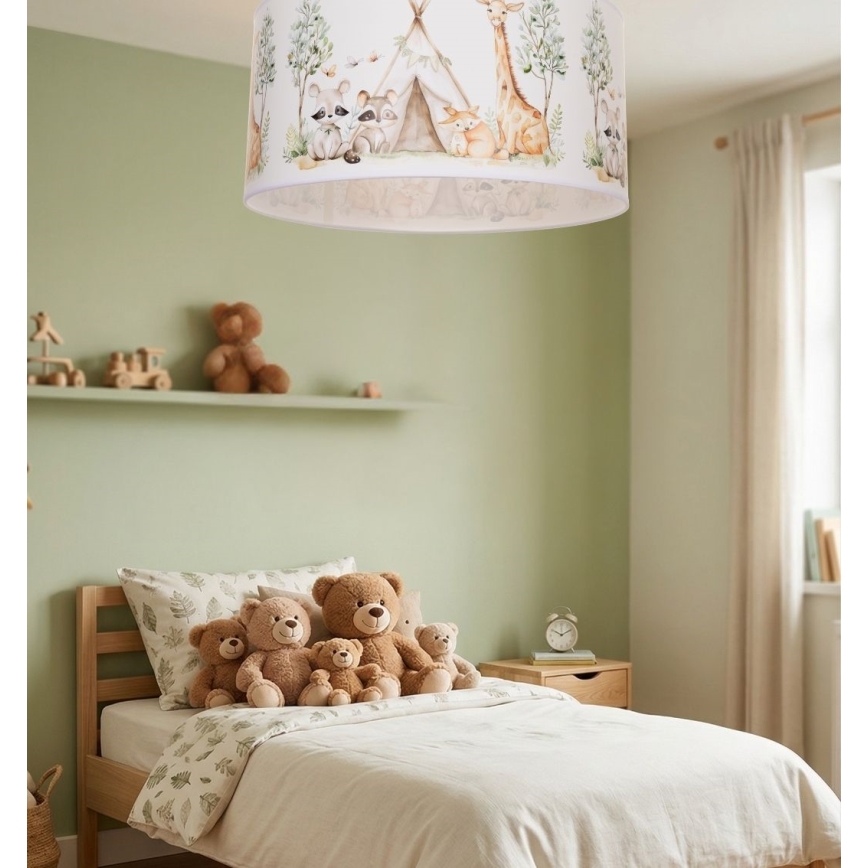 Детский потолочный светильник KIDS ROOM 1xE27/60W/230V, диаметр 40 см, с изображением зверят