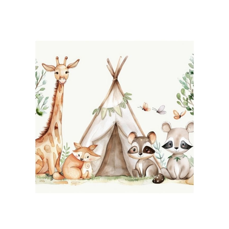 Детский потолочный светильник KIDS ROOM 1xE27/60W/230V, диаметр 40 см, с изображением зверят