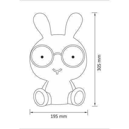 Детский светодиодный диммируемый ночник «Кролик» LED/2,5W розовый