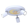 Детский точечный светильник FUN 3xGU10/8W/230V синий/медвежонок