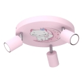 Детский точечный светильник FUN 3xGU10/8W/230V розовый/кот