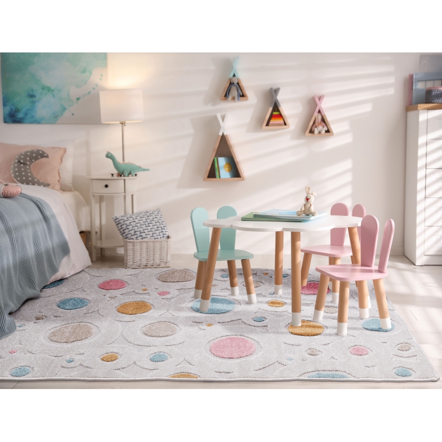 Детский ковёр PIAR 80x150 см разноцветный/в горошек