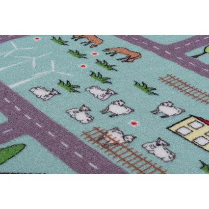 Детский ковёр STELLA STREETS 100x150 cm бирюзовый/город