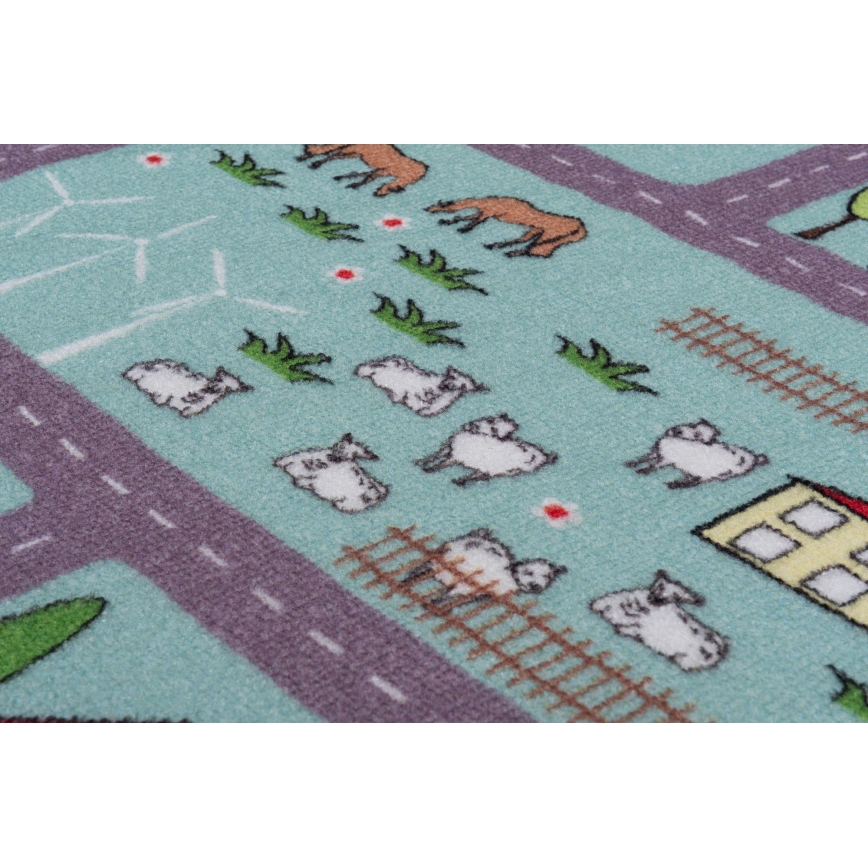 Детский ковёр STELLA STREETS 100x150 cm бирюзовый/город