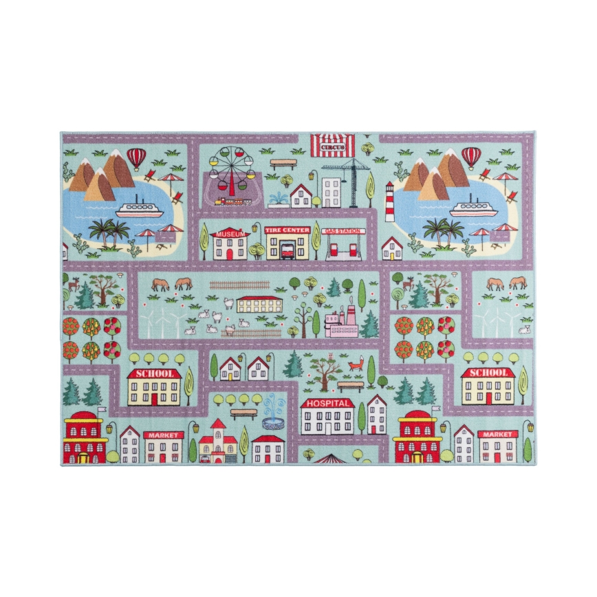 Детский ковёр STELLA STREETS 120x170 см бирюзовый/город