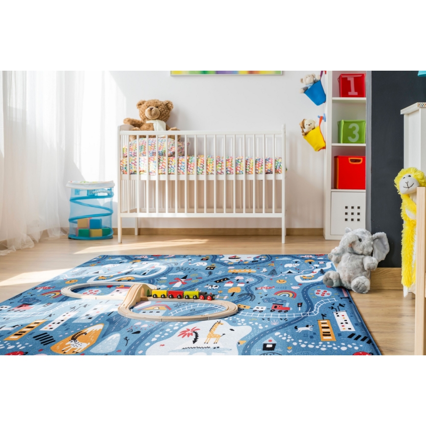 Детский ковёр STELLA STREETS 120x170 см, синий/город
