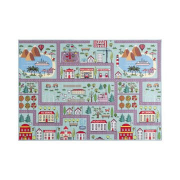 Детский ковёр STELLA STREETS 80x100 cm бирюзовый/город
