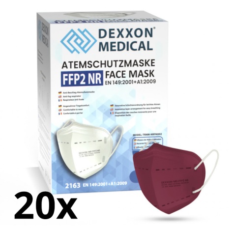 DEXXON MEDICAL Респиратор FFP2 NR бордовый 20 шт.