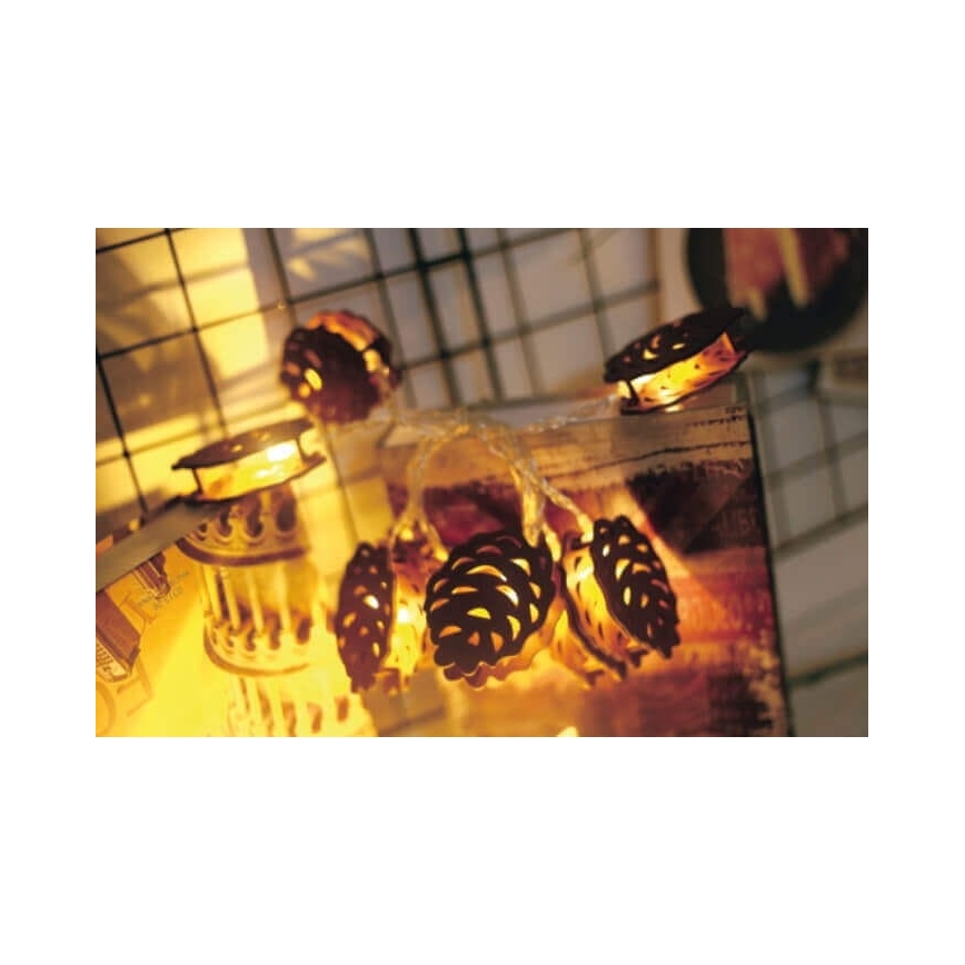 Декоративна LED гірлянда 10xLED/2xAA 1,65м шишка