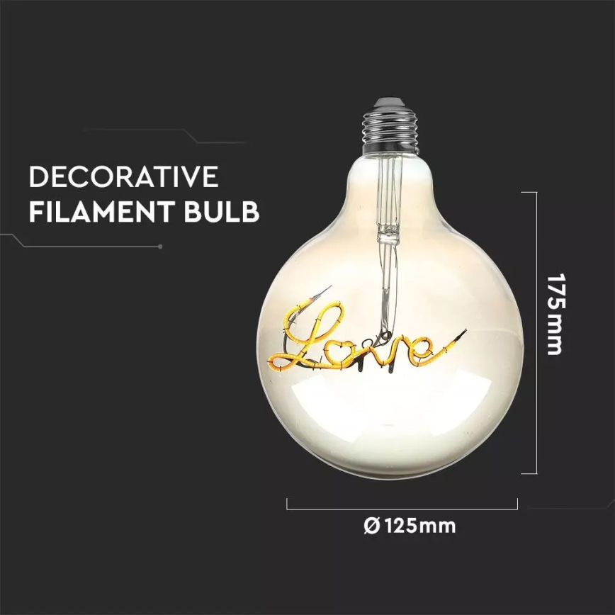 Декоративна світлодіодна лампочка FILAMENT G125 E27/5W/230V 2200K