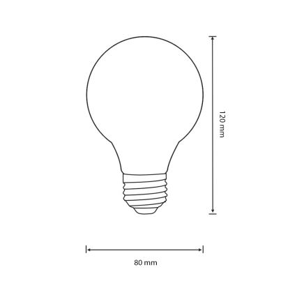Декоративна світлодіодна лампочка E27/4W/230V 80x120 mm 2200K