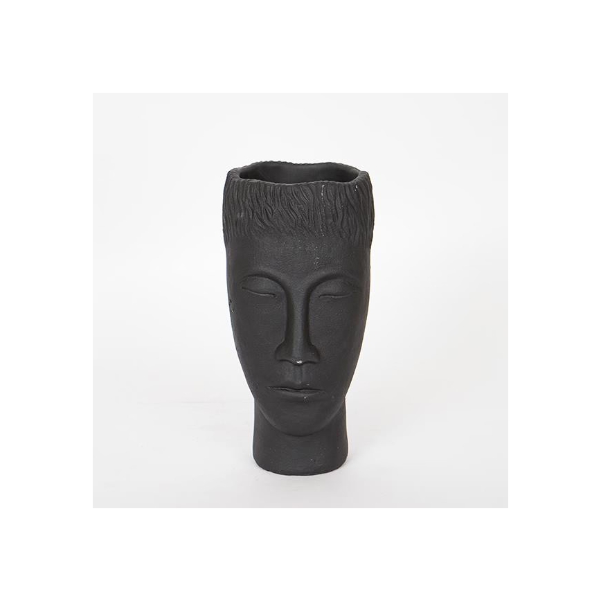 Декоративная ваза 25x14x12,5 см чёрная/цемент