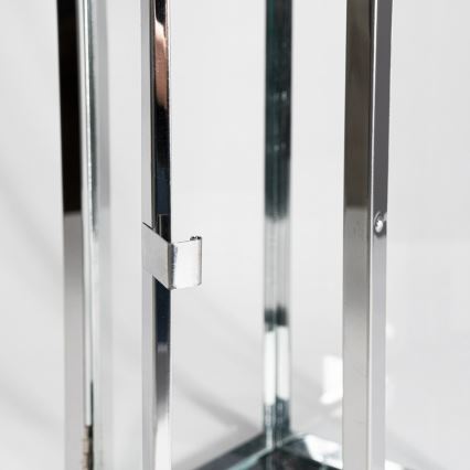 Декоративний ліхтар 38 см у блискучому хромі